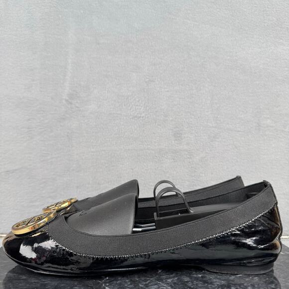 Tory Burch Caroline Black Patent Leather Flat Ballet Shoes Women’s Size 6.5M US - Picture 1 of 7